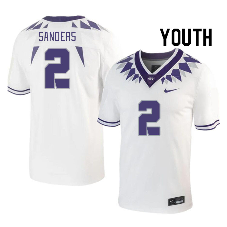 Youth #2 Trey Sanders TCU Horned Frogs 2023 College Footbal Jerseys Stitched-White